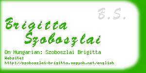 brigitta szoboszlai business card